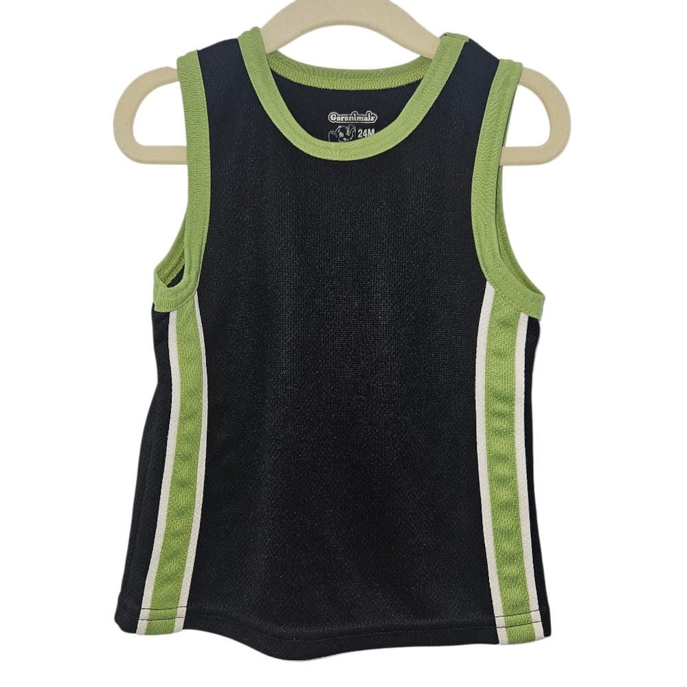 Garanimals Black Green Basketball Jersey 24 Mon - Picture 1 of 3